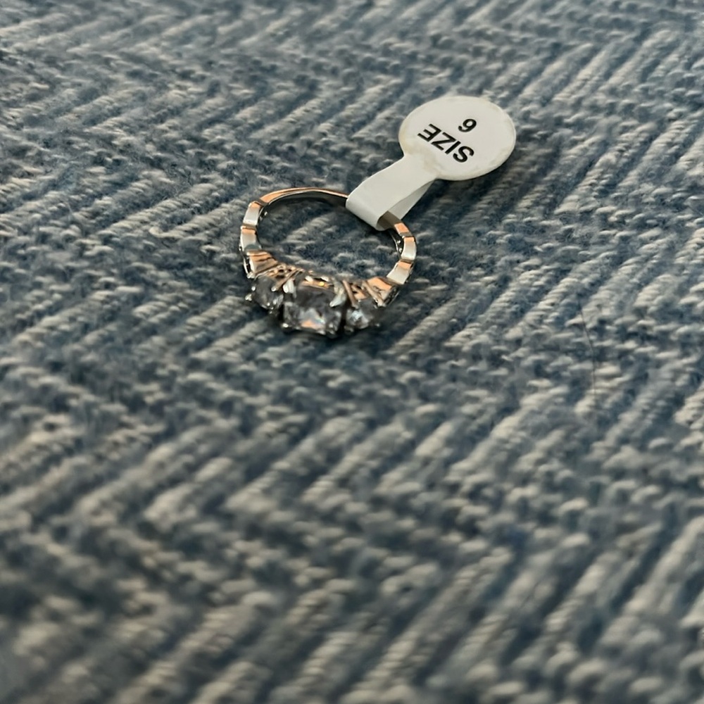 Costume jewelry faux diamond engagement ring